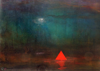 Czerwony trójkąt na bagnach